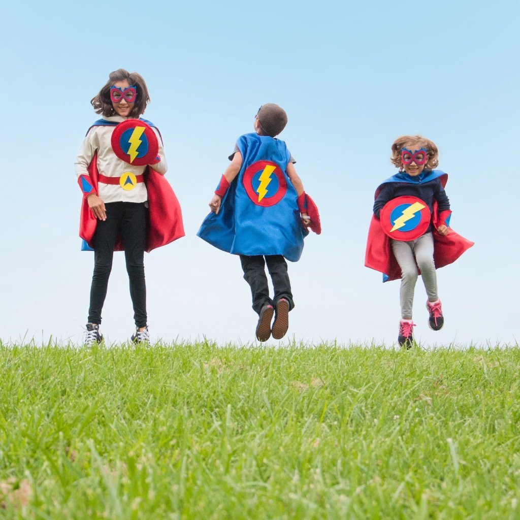 Kid's Lightning Bolt Cape - Blue - Creative Capes