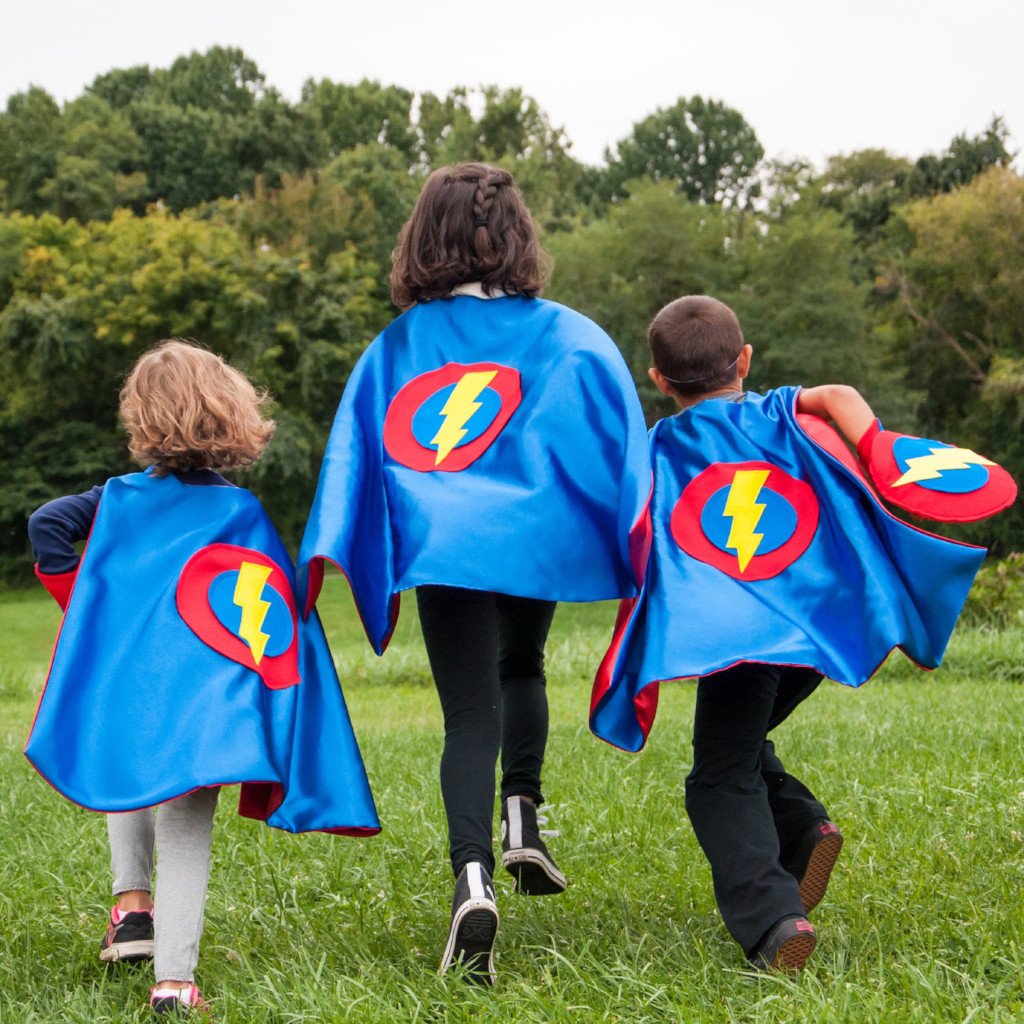 Kid's Lightning Bolt Cape - Blue - Creative Capes