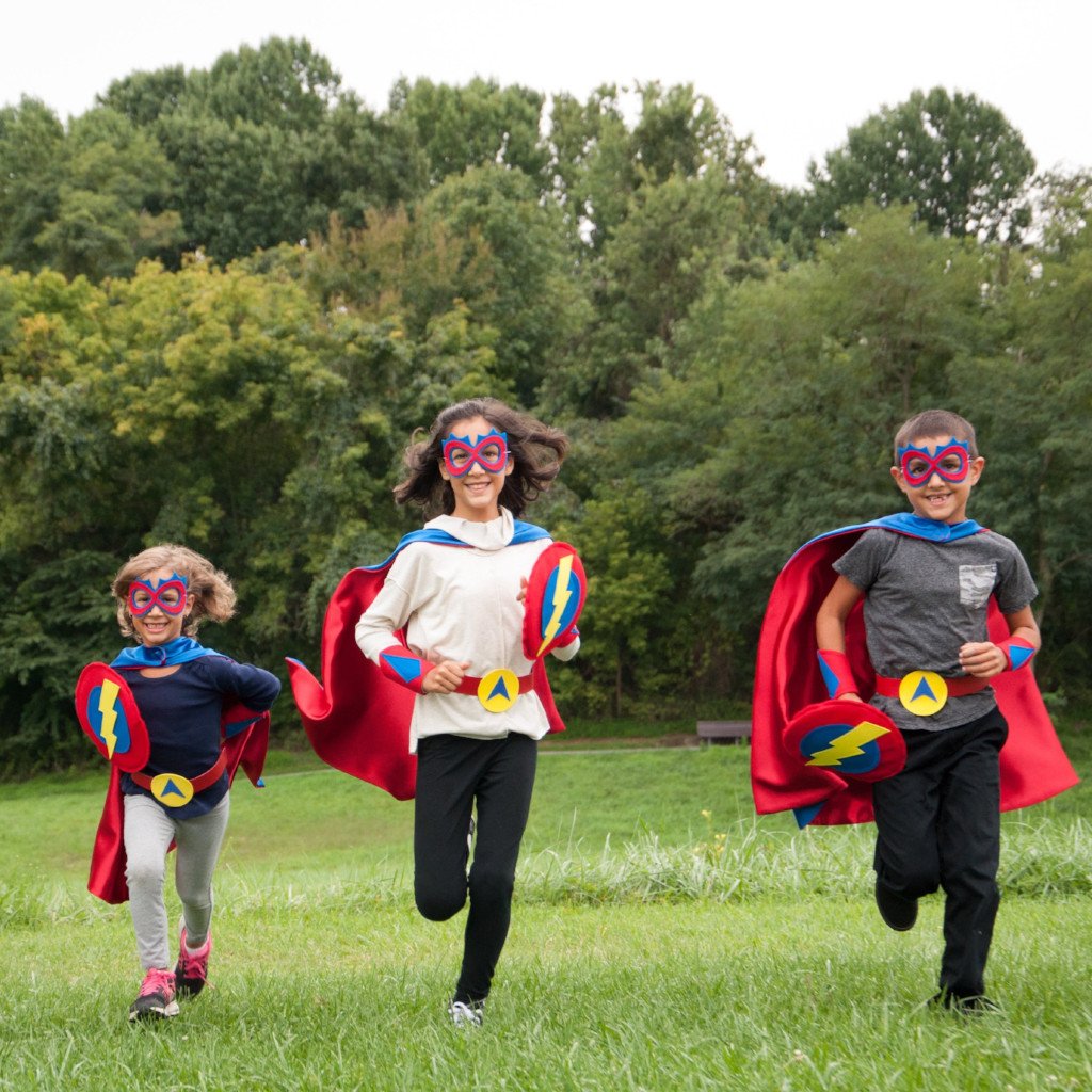 Kid's Lightning Bolt Cape - Blue - Creative Capes