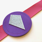 purple and pink superhero belt for kids, closeup shows quality of Creative Capes superhero costume accessories