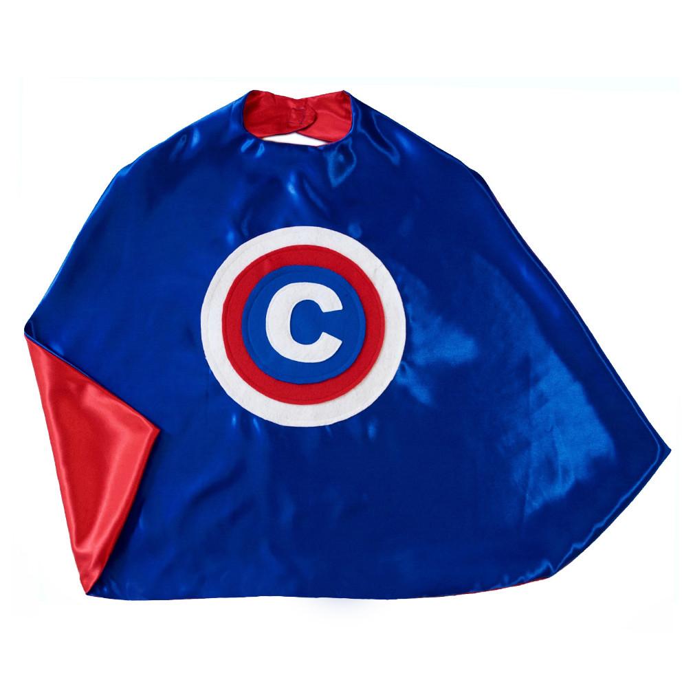 Kid's Cape with first initial- Red, White and Blue - Creative Capes
