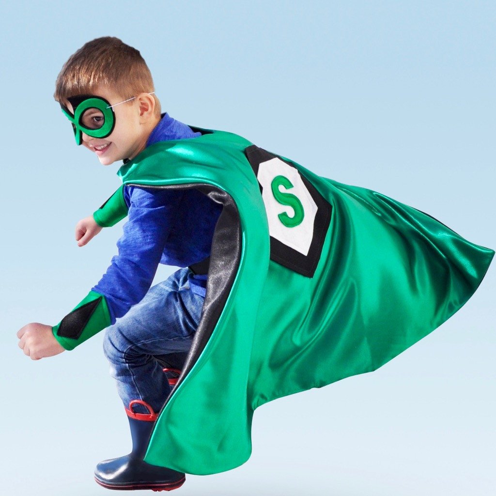 Kid's Initial Cape - Green - Creative Capes