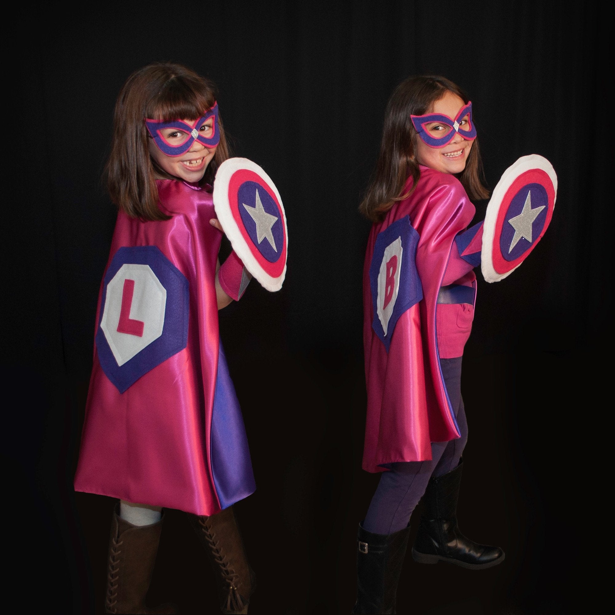 Kids Superhero Shield - Purple/Pink/White - Creative Capes