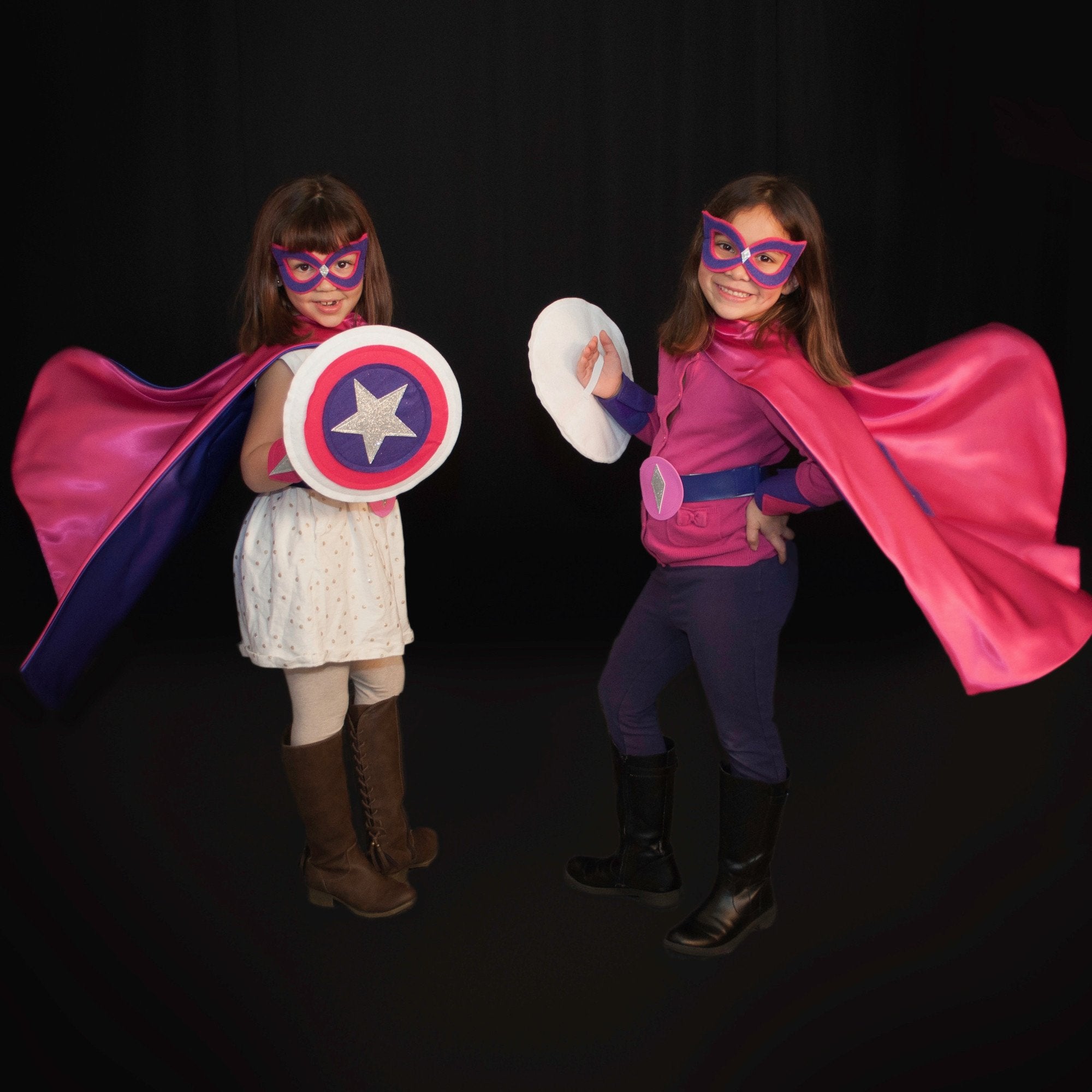 Kids Superhero Shield - Purple/Pink/White - Creative Capes