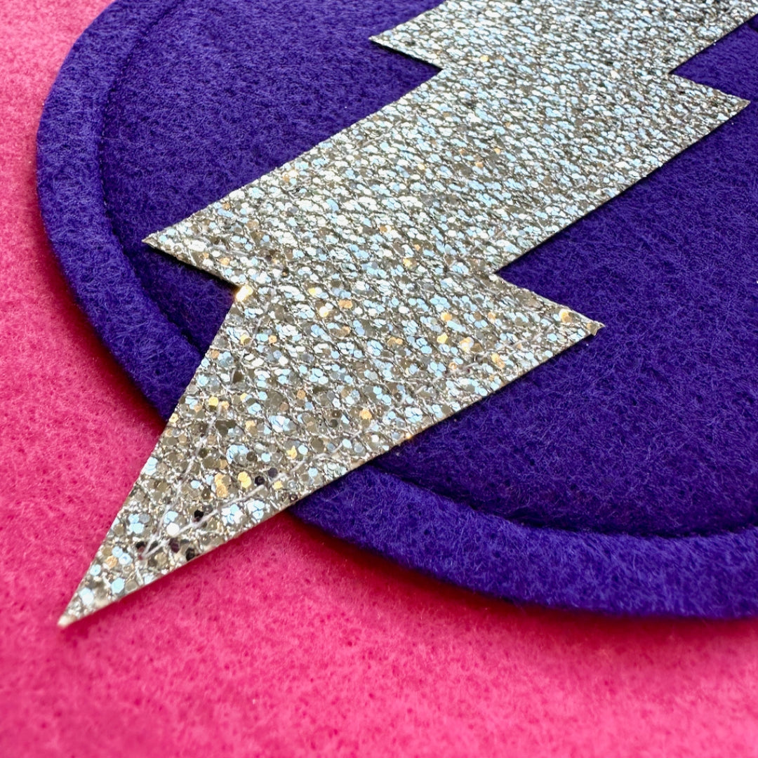 pink and purple super hero felt shield by Creative Capes