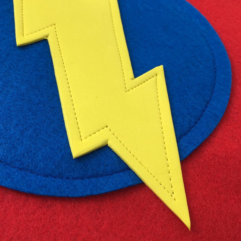 Kids Superhero Shield - Yellow Bolt/Blue/Red - Creative Capes