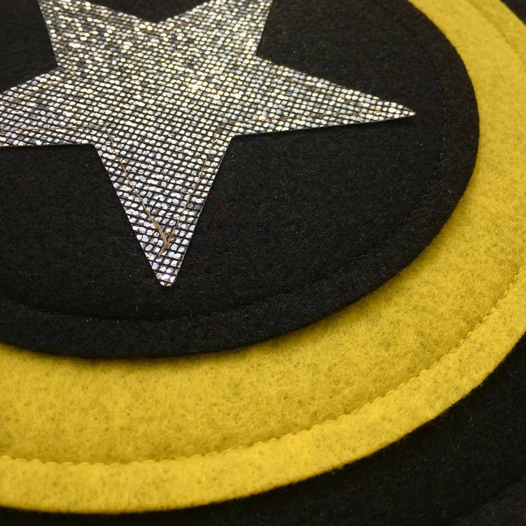 Kids Superhero Shield - Black/Yellow/Black - Creative Capes