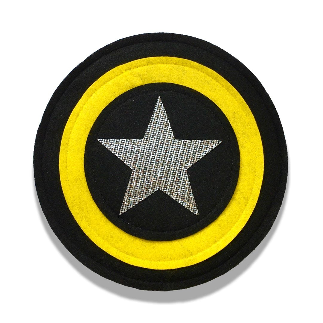 Kids Superhero Shield - Black/Yellow/Black - Creative Capes
