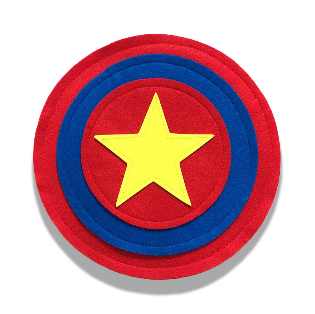 Kids Superhero Shield - Red/Blue/Red/Yellow Star - Creative Capes