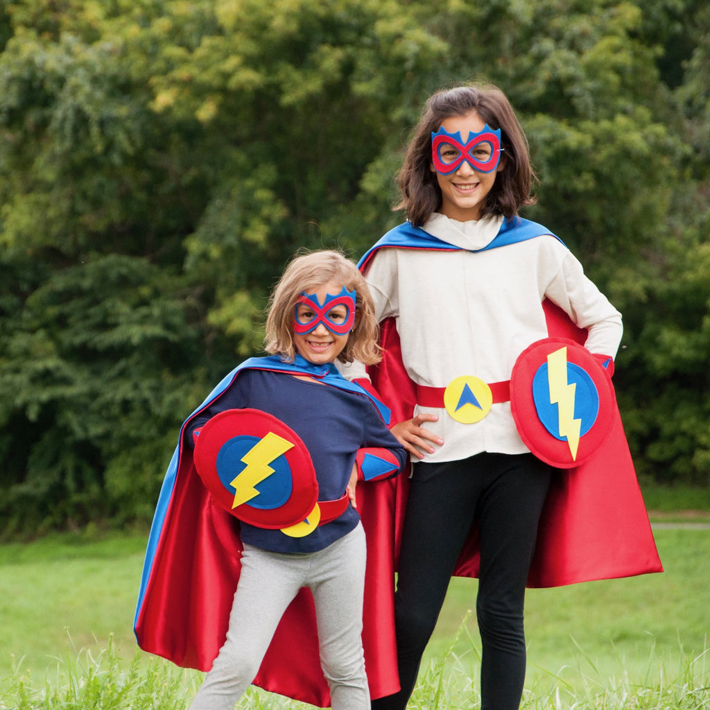 Kids Superhero Shield - Yellow Bolt/Blue/Red - Creative Capes