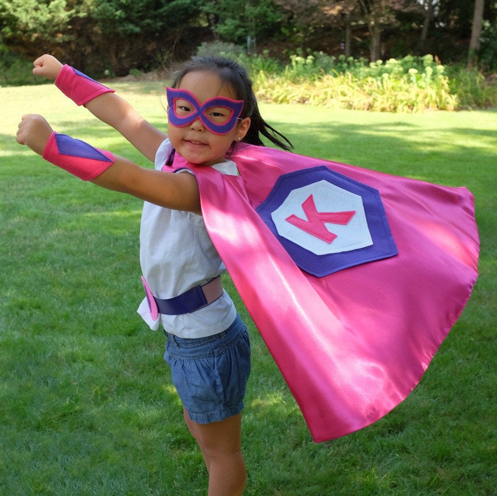 Kid's initial Cape - Pink - Creative Capes