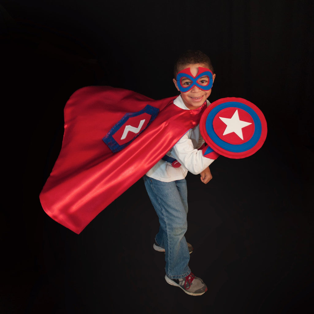 Kids Superhero Shield - Red/Blue/Red/White Star - Creative Capes