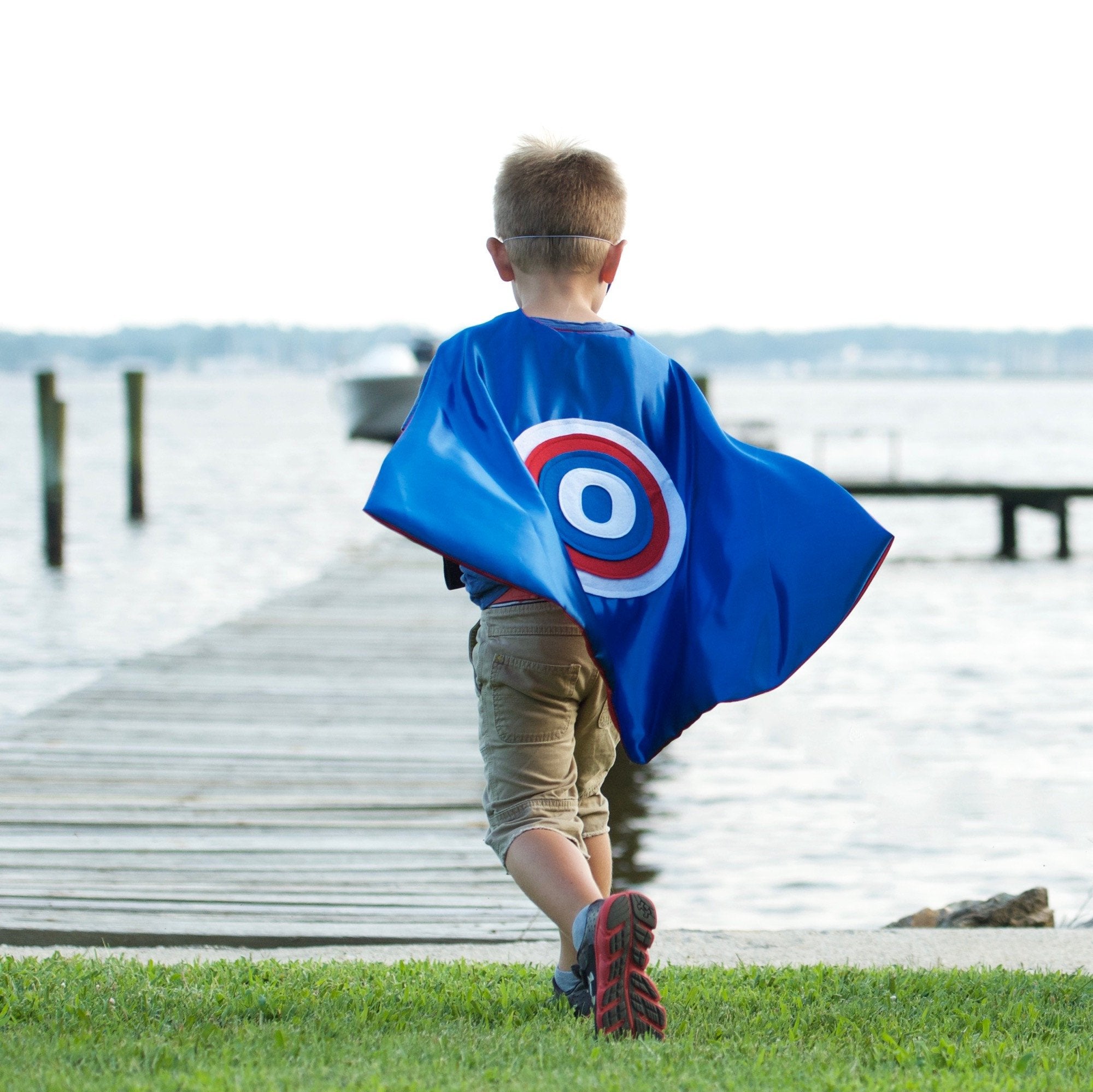 Kid's Initial Cape - Red, White and Blue - Creative Capes